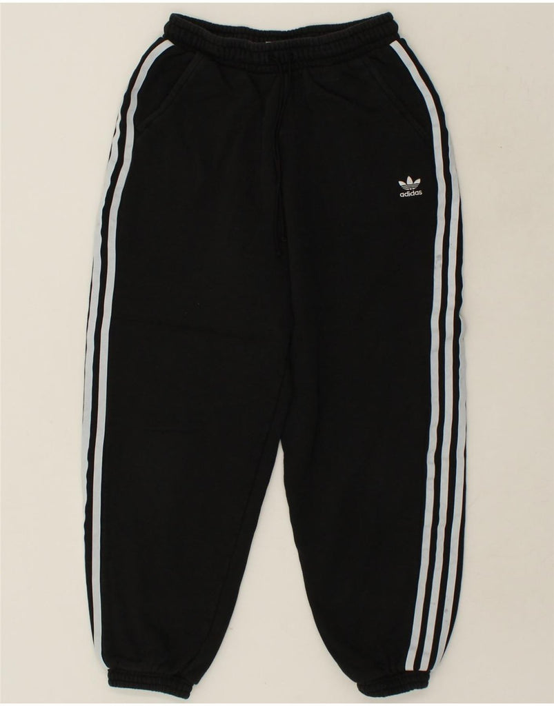 ADIDAS Womens Tracksuit Trousers Joggers UK 10 Small Black Cotton | Vintage Adidas | Thrift | Second-Hand Adidas | Used Clothing | Messina Hembry 