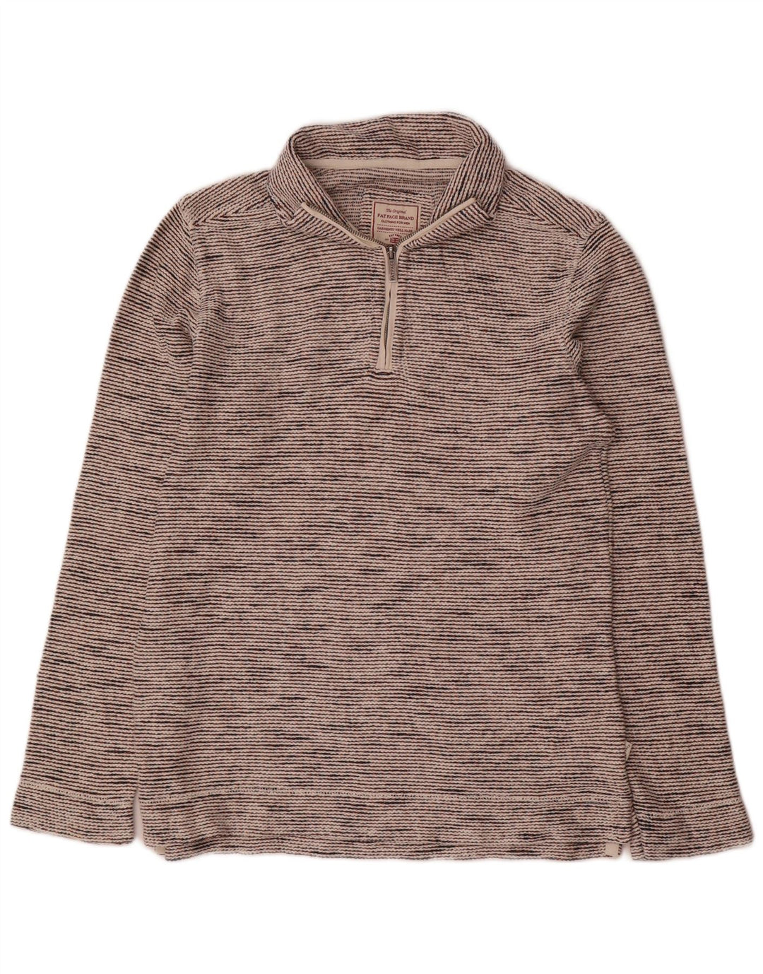 Fat Face Mens Zip Neck Sweatshirt Jumper Small Grey Flecked Cotton