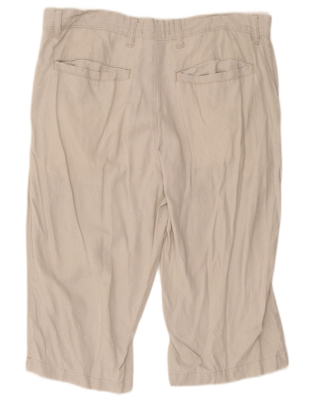 Marks & Spencer Mens Regular Bermuda Shorts W34 Large Beige Linen