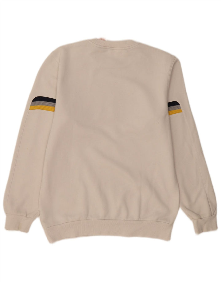Adidas Womens Graphic Sweatshirt Jumper UK 14 Medium White Cotton