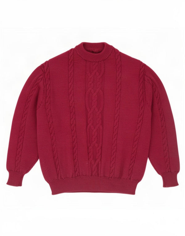 Vintage Mens Crew Neck Jumper Sweater XL Burgundy