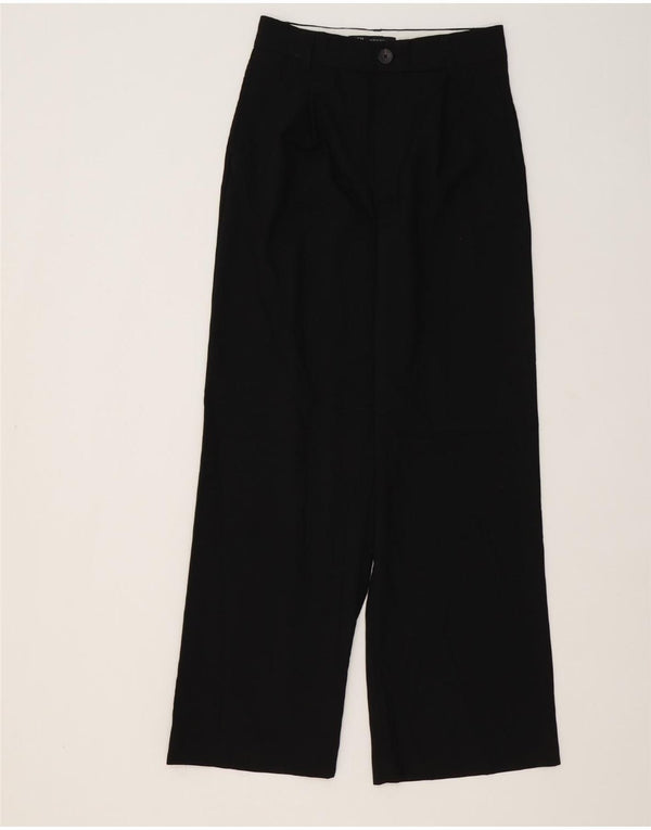 Marks & Spencer Womens Wide Leg Casual Trousers XS W24 L31 Black