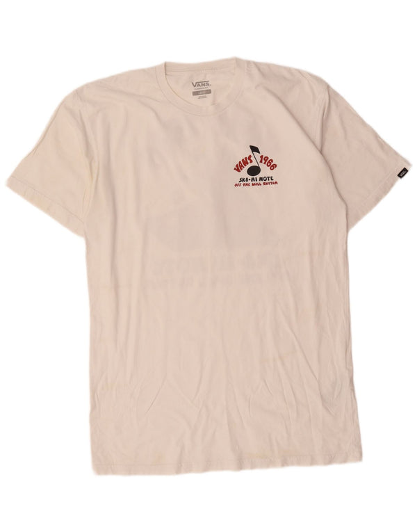 Vans Mens Classic Fit Graphic T-Shirt Top Large White Cotton