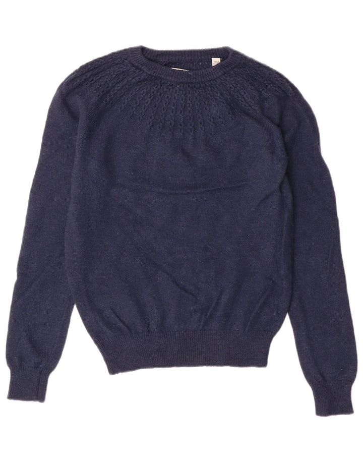 JACK WILLS Womens Crew Neck Jumper Sweater UK 10 Small  Navy Blue
