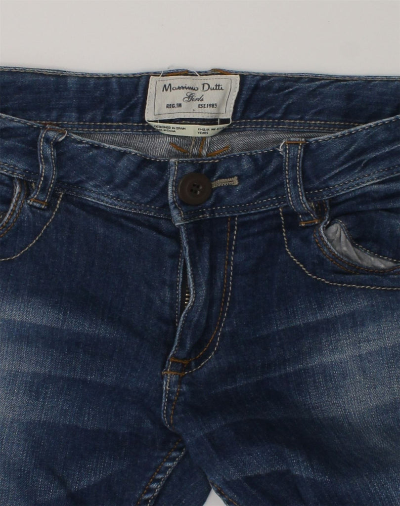 MASSIMO DUTTI Girls Skinny Jeans 11-12 Years W28 L29 Navy Blue Cotton | Vintage Massimo Dutti | Thrift | Second-Hand Massimo Dutti | Used Clothing | Messina Hembry 