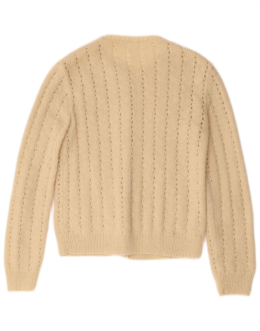 Vintage Womens Cardigan Sweater UK 10 Small Beige