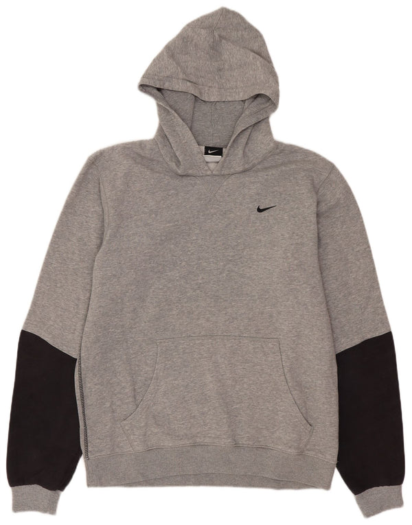 Nike Boys Hoodie Jumper 13-14 Years XL Grey Colourblock Cotton