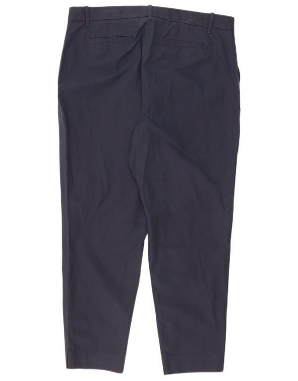 Marks & Spencer Womens Tapered Chino Trousers UK 18 XL W38 L28 Navy Blue