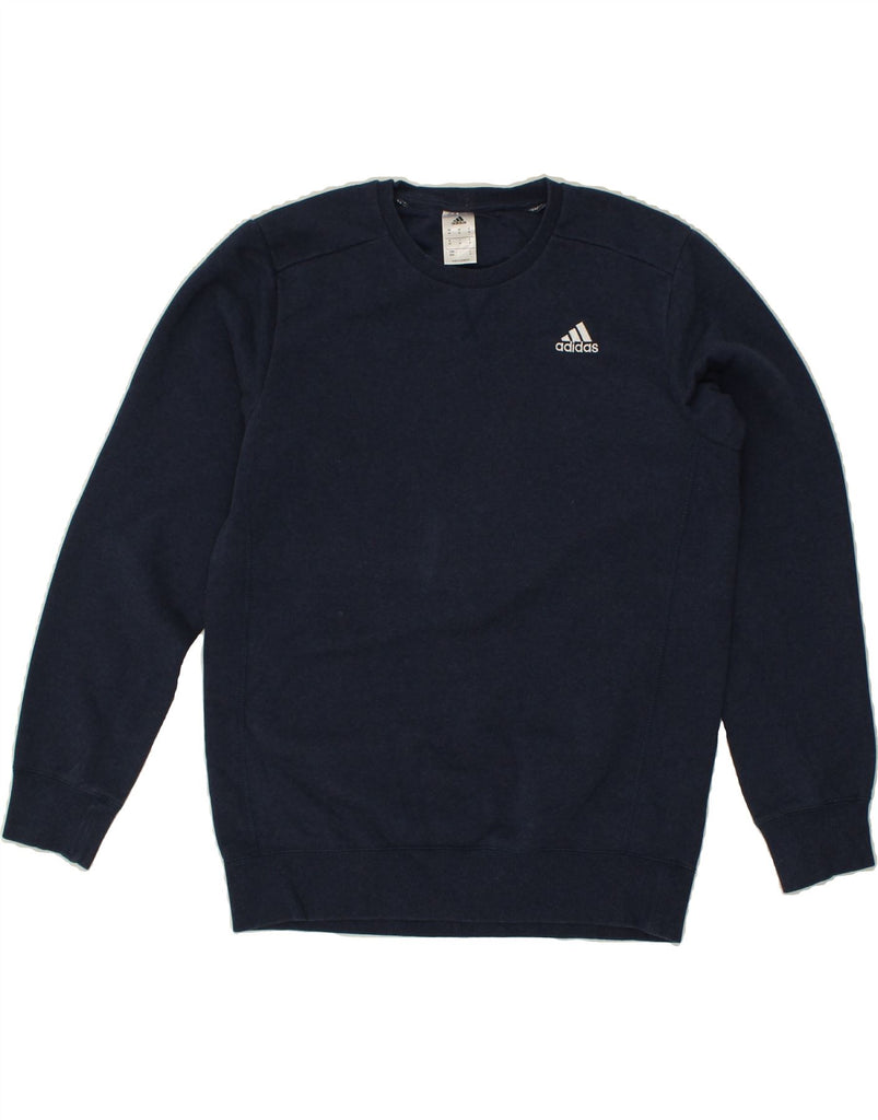 ADIDAS Mens Sweatshirt Jumper Medium Navy Blue Cotton | Vintage Adidas | Thrift | Second-Hand Adidas | Used Clothing | Messina Hembry 