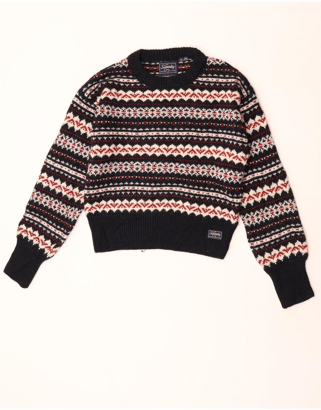 Superdry Womens Crew Neck Jumper Sweater UK 14 Large Multicoloured