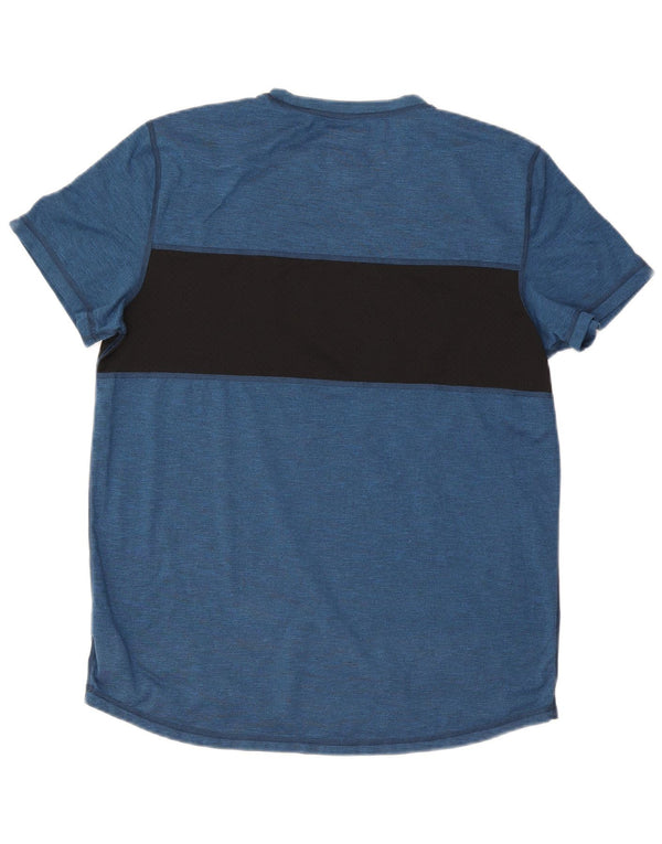 American Eagle Outfitters Mens Graphic T-Shirt Top Large Blue Colourblock