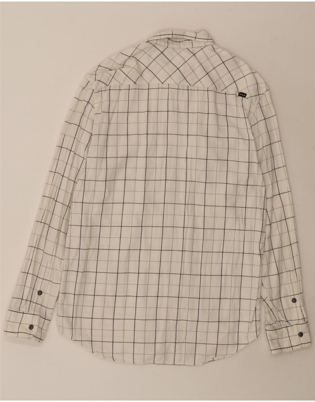 Hurley Mens Shirt Large White Check Cotton