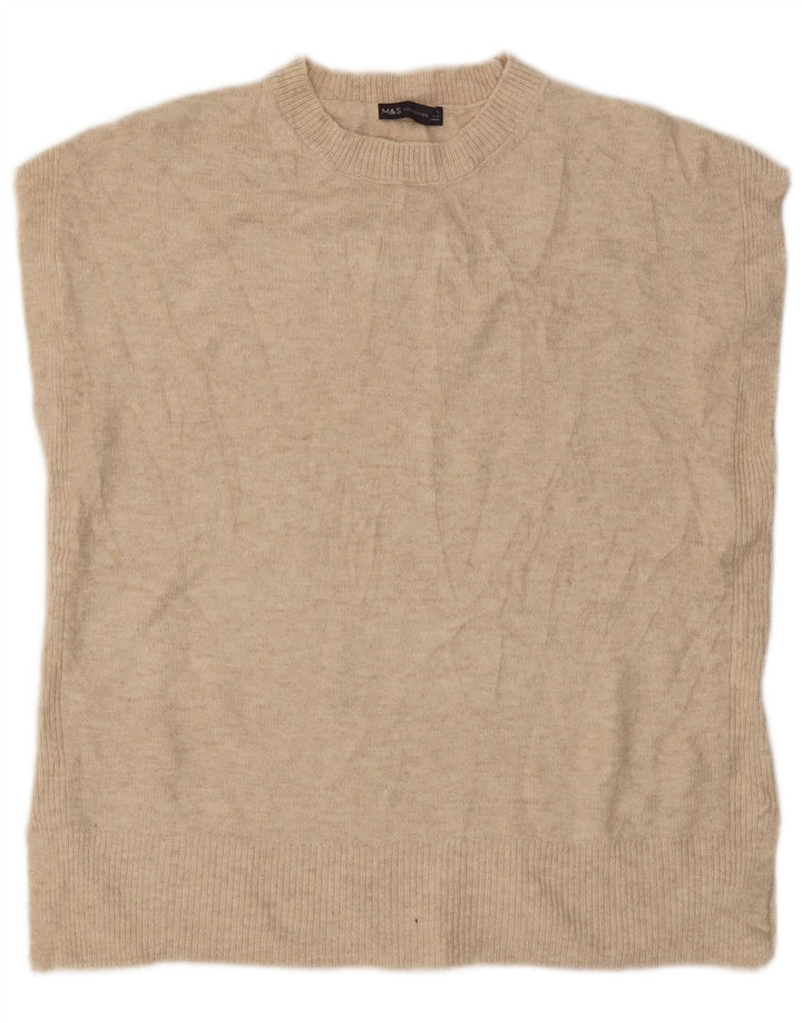 Marks & Spencer Womens Vest Tank Top UK 16 Large Beige Acrylic