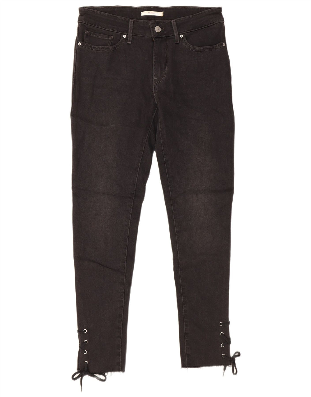 LEVI'S Womens 711 Skinny Jeans W28 L27 Black Cotton