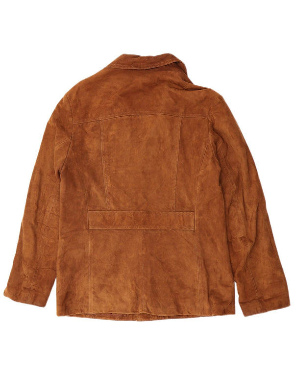Vintage Mens Suede Jacket UK 38 Medium Brown Leather