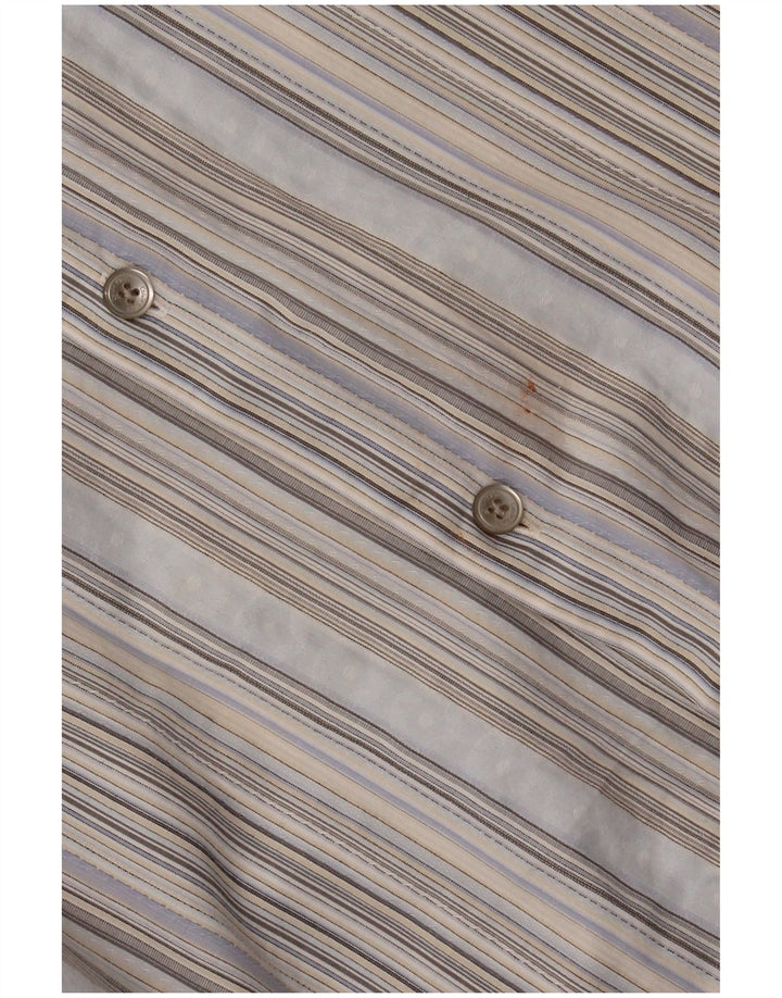 CALVIN KLEIN Mens Shirt Medium Blue Striped Cotton