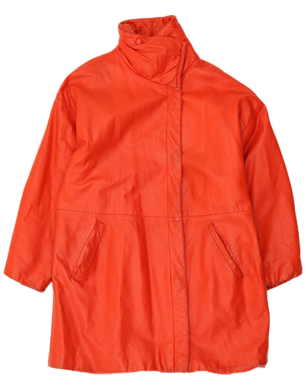 Igi & Igi Womens Leather Coat IT 42 Medium Red