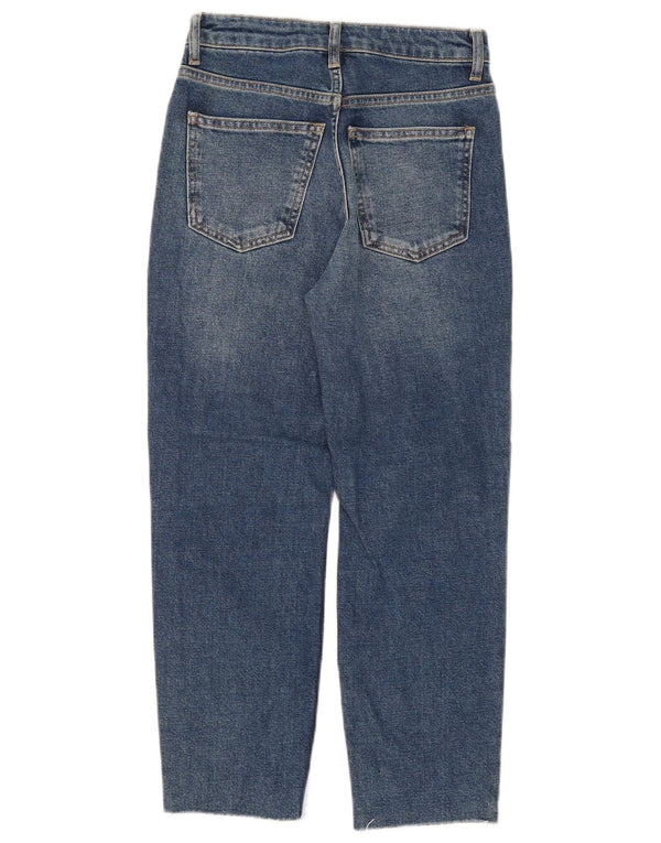 Topshop Womens Petite High Waist Tapered Jeans W25 L24 Blue Cotton