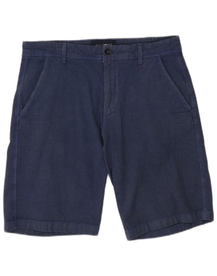 Gas Mens Chino Shorts W30 Medium Navy Blue Cotton