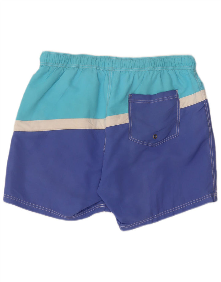Benetton Mens Graphic Swimming Shorts Large Blue Colourblock
