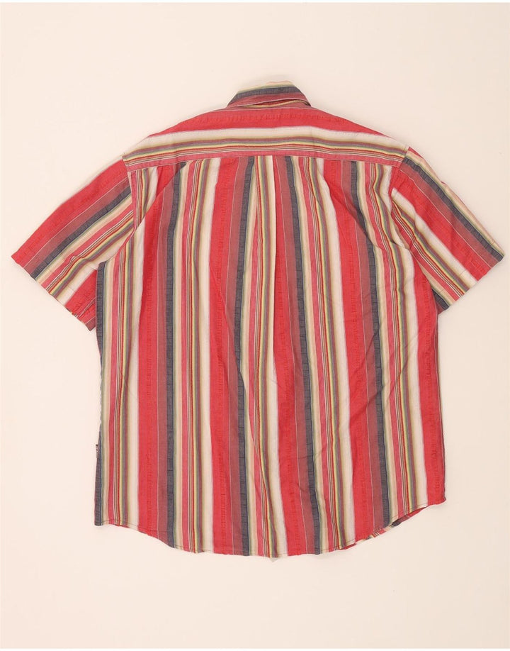 MCKINLEY Mens Short Sleeve Shirt Size 41/42 Large Red Striped Vintage McKinley and Second-Hand McKinley from Messina Hembry 