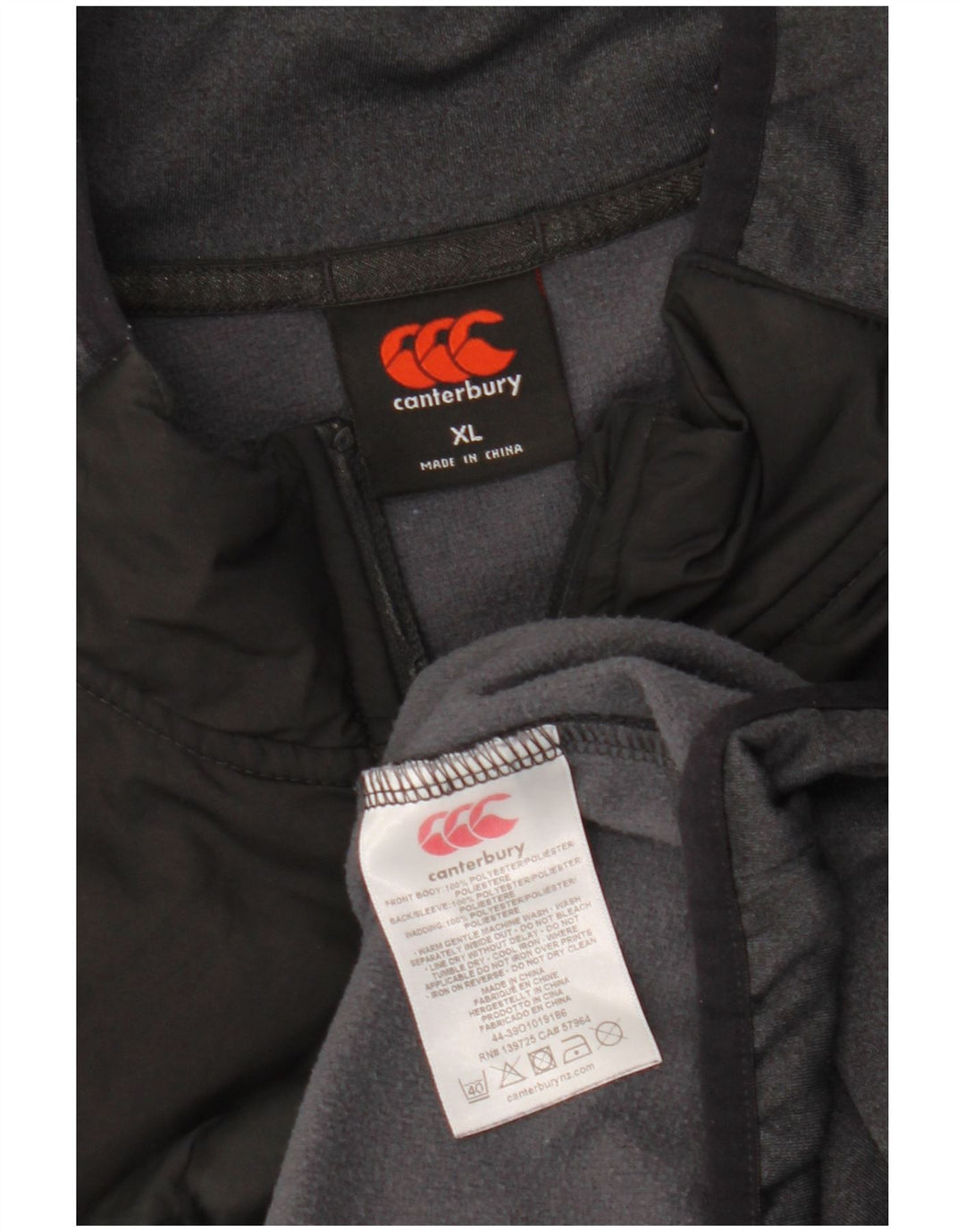 Canterbury Mens Zip Neck Pullover Tracksuit Top XL Black Colourblock