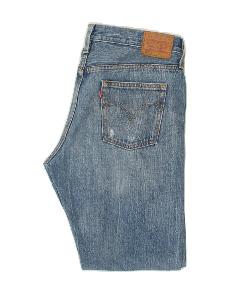 LEVI'S Womens 501 Distressed Tapered Jeans W29 L29 Blue Cotton Vintage Levi's and Second-Hand Levi's from Messina Hembry 