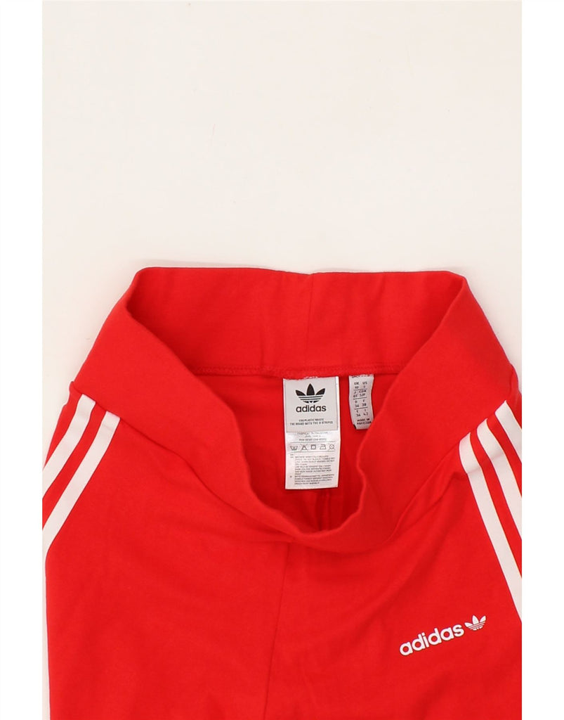 ADIDAS Womens Leggings UK 10 Small Red Cotton Vintage Adidas and Second-Hand Adidas from Messina Hembry 