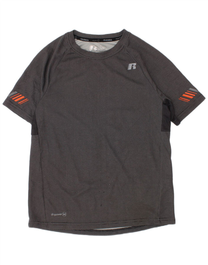 Russell Athletic Boys T-Shirt Top 10-11 Years Large Grey Polyester