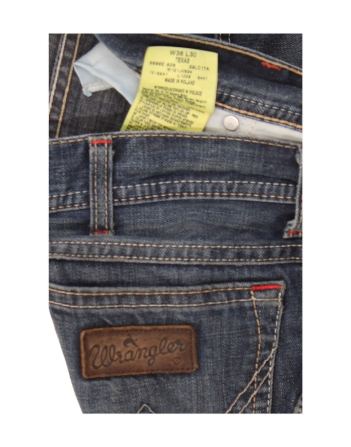 WRANGLER Mens Texas Straight Jeans W36 L30 Navy Blue Cotton Vintage Wrangler and Second-Hand Wrangler from Messina Hembry 