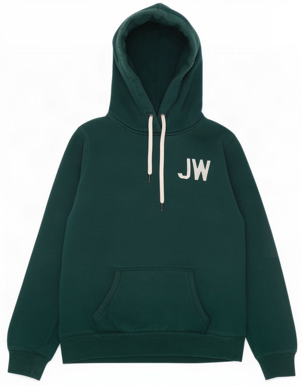 Jack Wills Womens Graphic Hoodie Jumper UK 14 Large Green Cotton