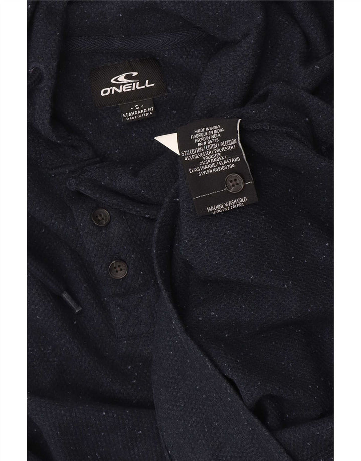 O'Neill Mens Button Neck Hoodie Jumper Small Navy Blue Cotton