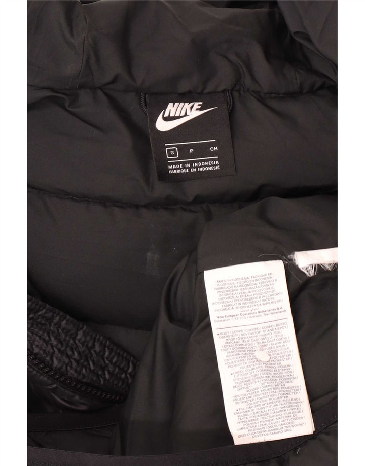 Nike Mens Hooded Padded Jacket UK 36 Small Black Polyester