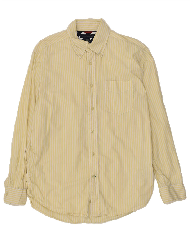 TOMMY HILFIGER Mens Shirt Medium Yellow Striped Cotton | Vintage Tommy Hilfiger | Thrift | Second-Hand Tommy Hilfiger | Used Clothing | Messina Hembry 