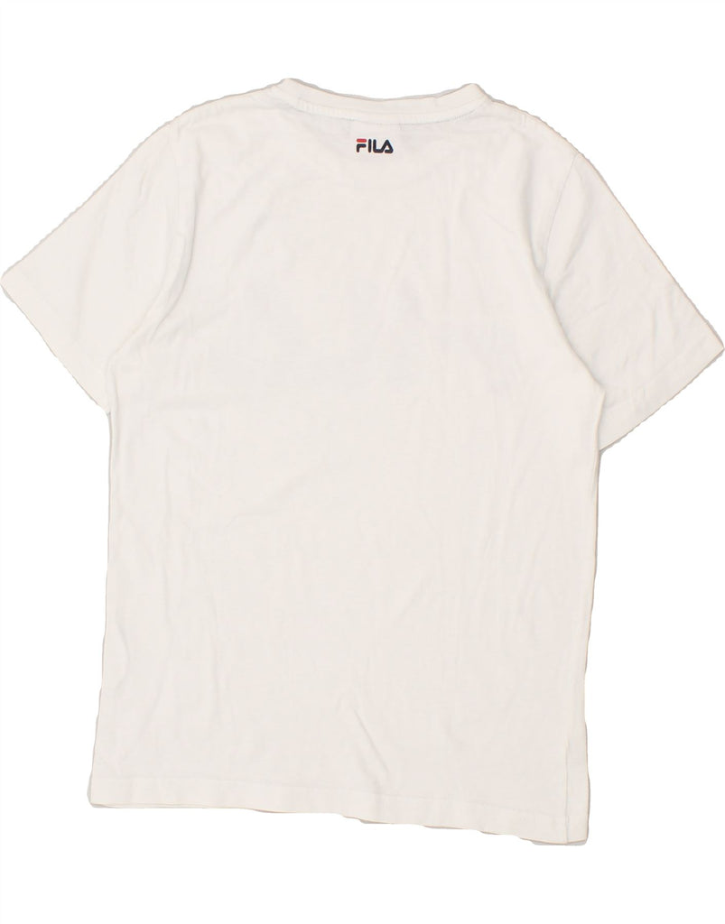 FILA Boys Graphic T-Shirt Top 11-12 Years White Cotton | Vintage Fila | Thrift | Second-Hand Fila | Used Clothing | Messina Hembry 