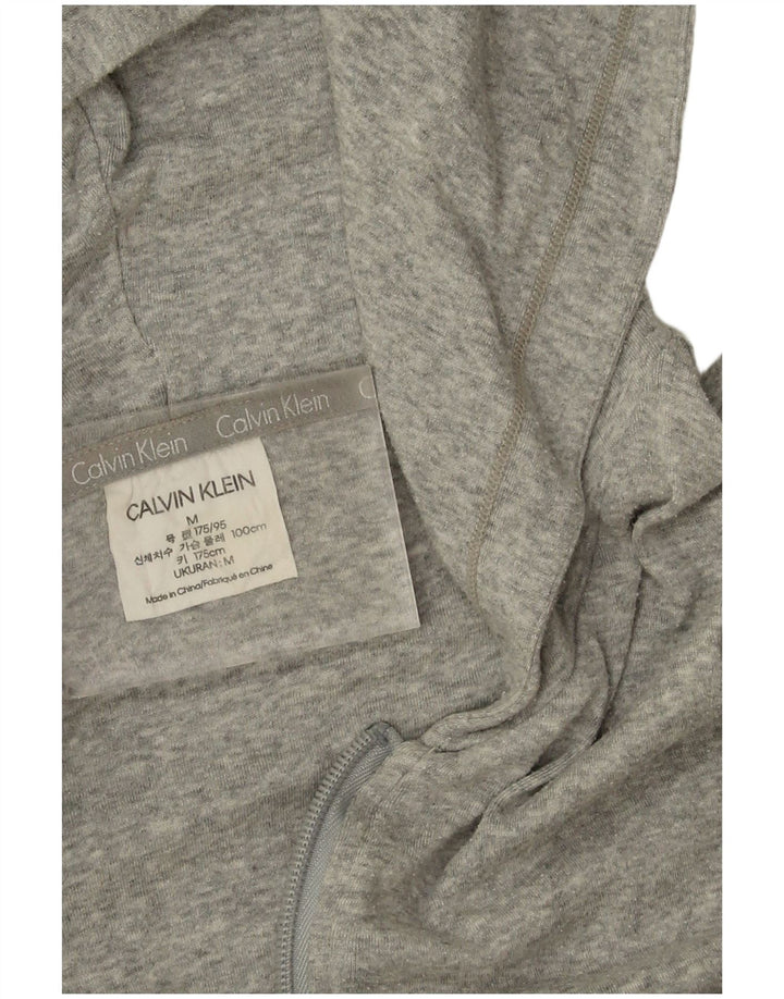 Calvin Klein Mens Zip Hoodie Sweater Medium Grey Cotton