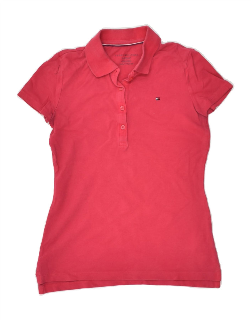 TOMMY HILFIGER Womens Polo Shirt UK 2 2XS Pink Cotton | Vintage Tommy Hilfiger | Thrift | Second-Hand Tommy Hilfiger | Used Clothing | Messina Hembry 