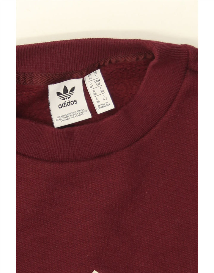 Adidas Womens Graphic Sweatshirt Jumper UK 10 Small Black Colourblock