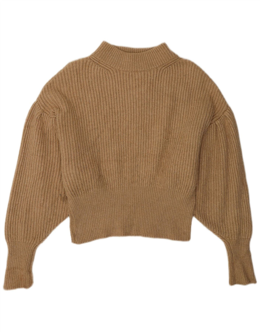Zara Womens Oversized Crew Neck Jumper Sweater UK 10 Small Brown