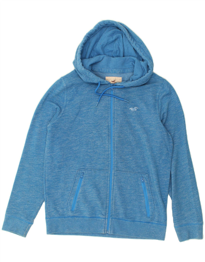 HOLLISTER Mens Zip Hoodie Sweater Small Blue Cotton | Vintage Hollister | Thrift | Second-Hand Hollister | Used Clothing | Messina Hembry 