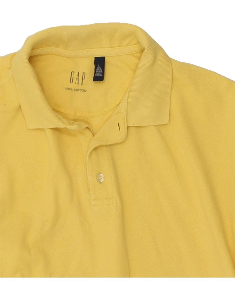 GAP Mens Polo Shirt Large Yellow Cotton Vintage Gap and Second-Hand Gap from Messina Hembry 