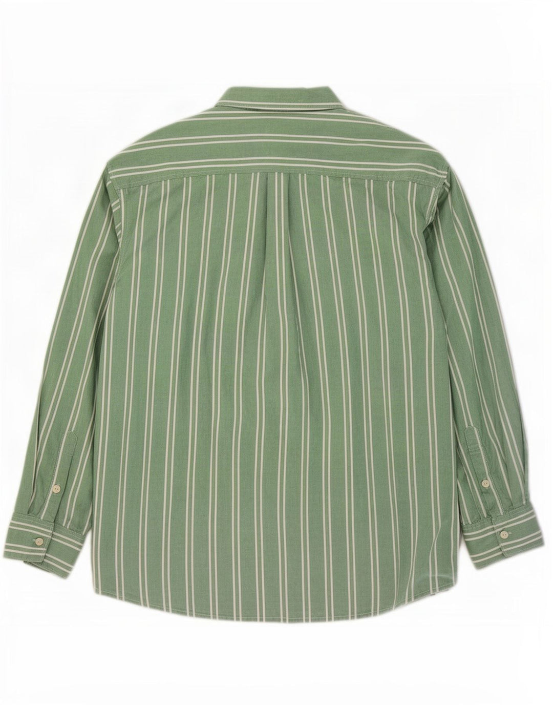 Wrangler Mens Shirt Large Green Striped Cotton