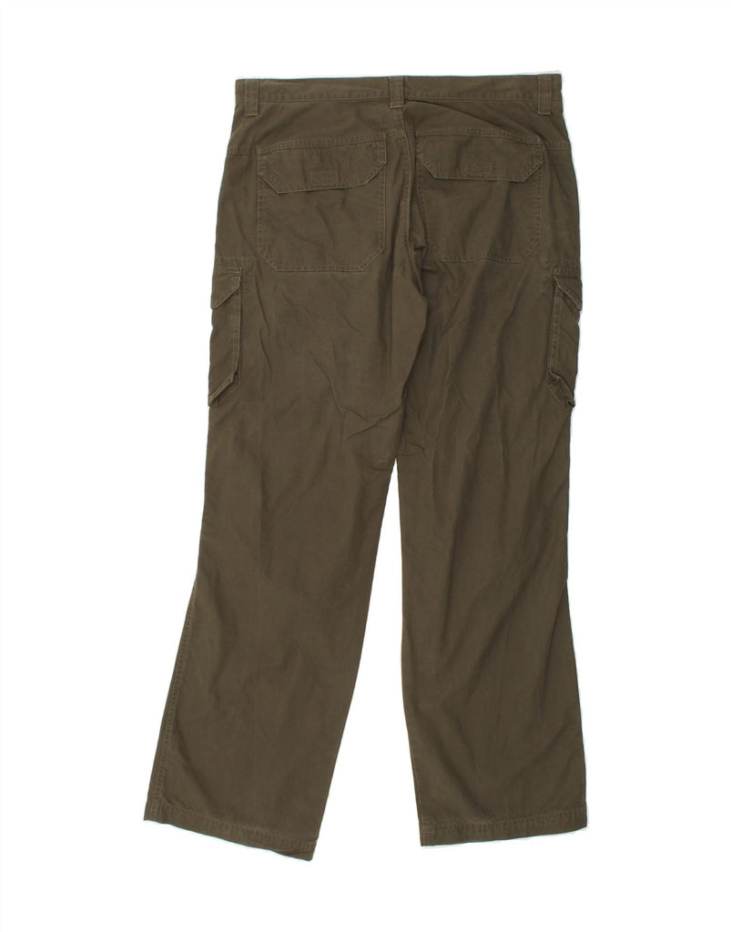 VINTAGE Mens Straight Cargo Trousers W36 L32 Khaki Polyester Vintage Vintage and Second-Hand Vintage from Messina Hembry 