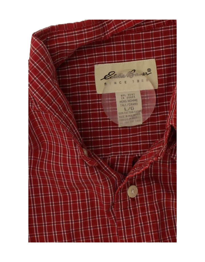 EDDIE BAUER Mens Shirt Large Red Check Cotton Vintage Eddie Bauer and Second-Hand Eddie Bauer from Messina Hembry 