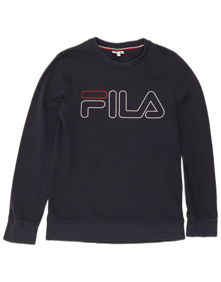 Fila Boys Graphic Sweatshirt Jumper 15-16 Years Navy Blue Cotton