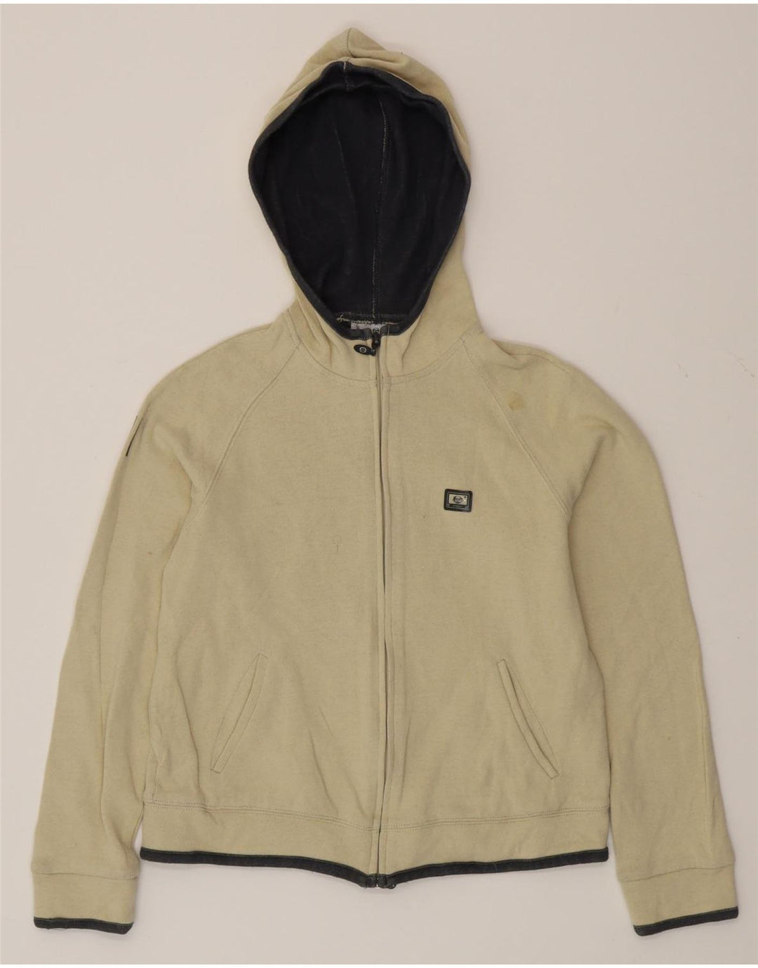 SERGIO TACCHINI Womens Zip Hoodie Sweater IT 44 Medium Beige Cotton