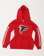 NFL Boys Atlanta Falcons Hoodie Jumper 8-9 Years Medium  Red Colourblock