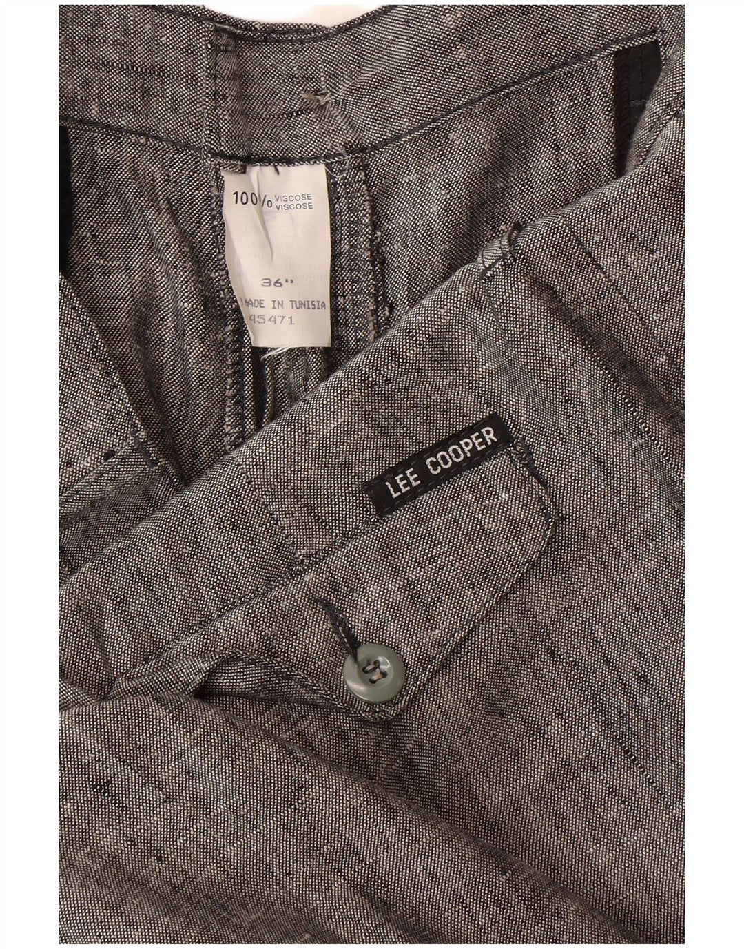 Lee Mens Cooper Tapered Chino Trousers W36 L33 Grey Viscose