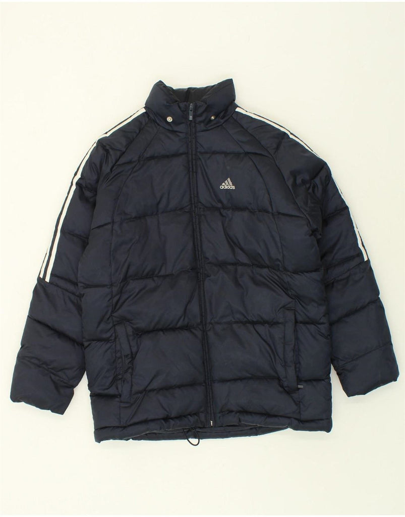 ADIDAS Boys Padded Jacket 13-14 Years Navy Blue Polyester Vintage Adidas and Second-Hand Adidas from Messina Hembry 