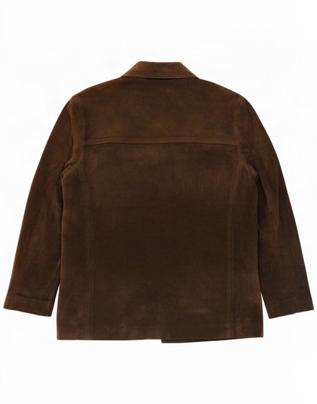 Benetton Mens Suede Jacket UK 38 Medium Khaki Leather